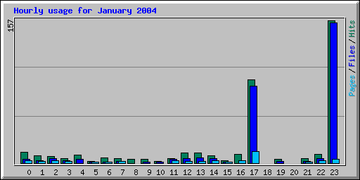 Hourly usage for January 2004